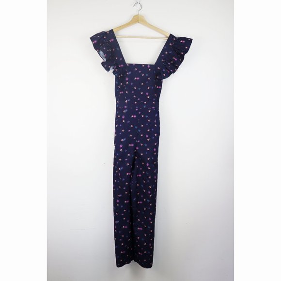 NEW Rebecca Taylor Farren Floral Cropped Jumpsuit - Picture 4 of 9